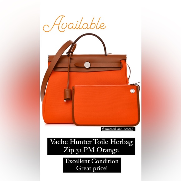 Hermes Herbag Zip 31 Orange - Picture 2 of 2